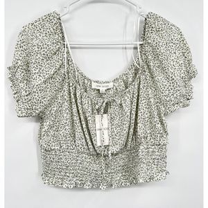 Pink‎ Rose Animal  Print Crop Top size Large New